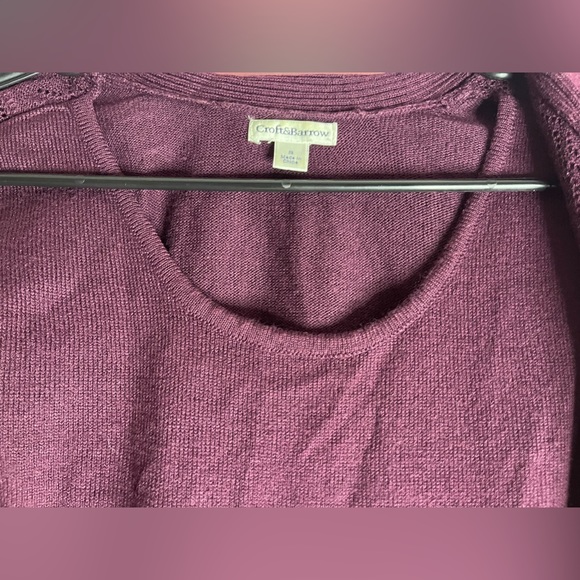 Croft & Barrow women’s small purple cardigan with extra layer - Picture 4 of 5